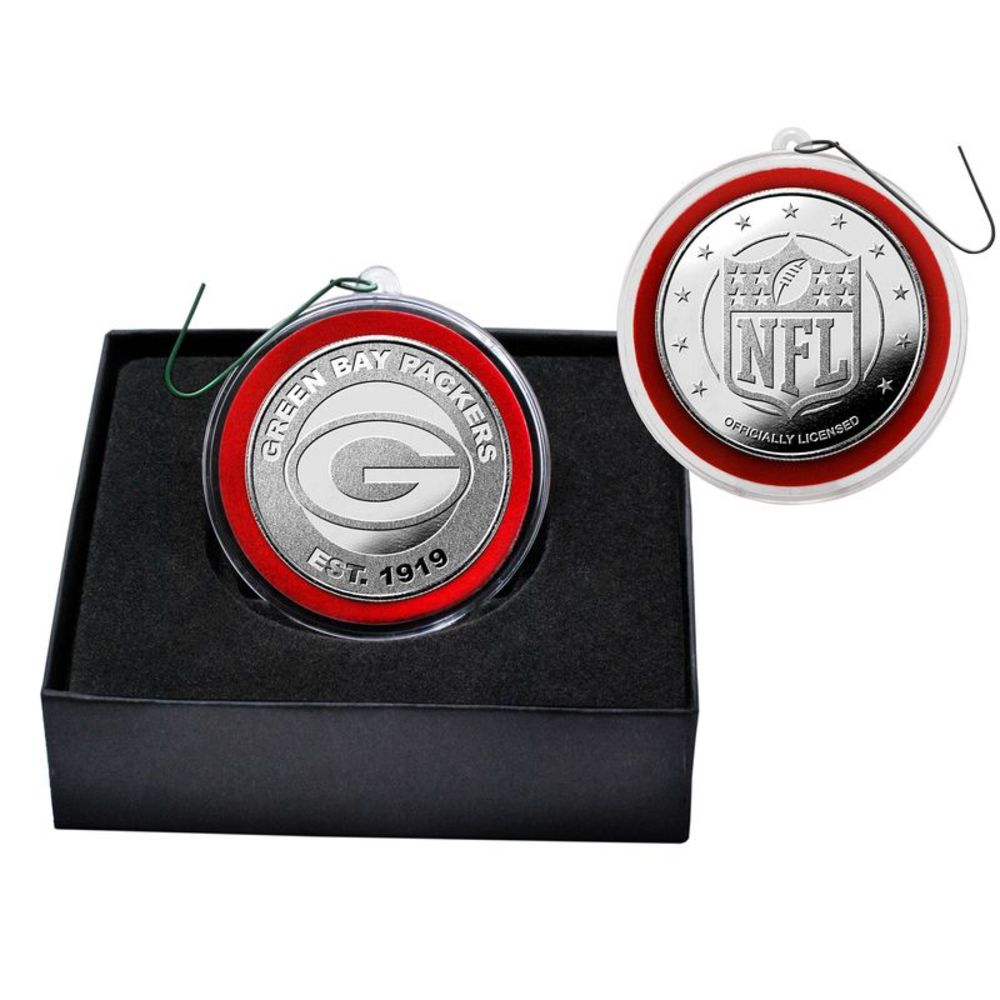 Green Bay Packers Silver Plate Team Coin Ornament